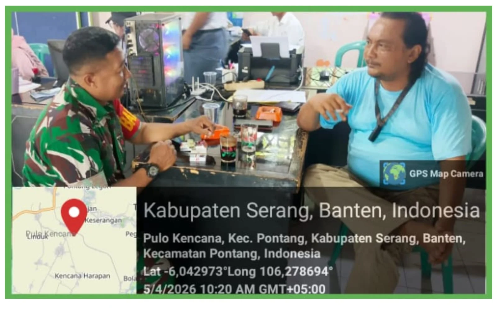 Babinsa Koramil 0602-10/Pontang Kodim 0602/Serang Rangkul Tokoh Pemuda Jaga Kondusivitas Wilayah